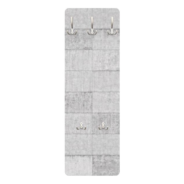 Porte manteaux muraux Brique de béton aspect gris