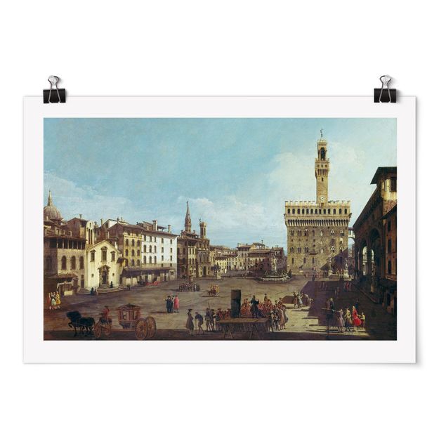 Tableaux Expressionnisme Bernardo Bellotto - La Piazza della Signoria à Florence