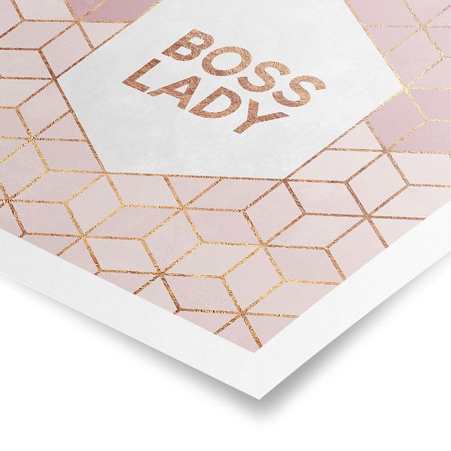 Tableaux rose Boss Lady Hexagones en Rose