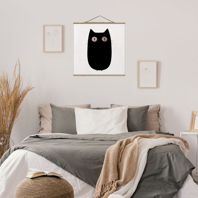 Tableaux chats Illustration d'un chat noir