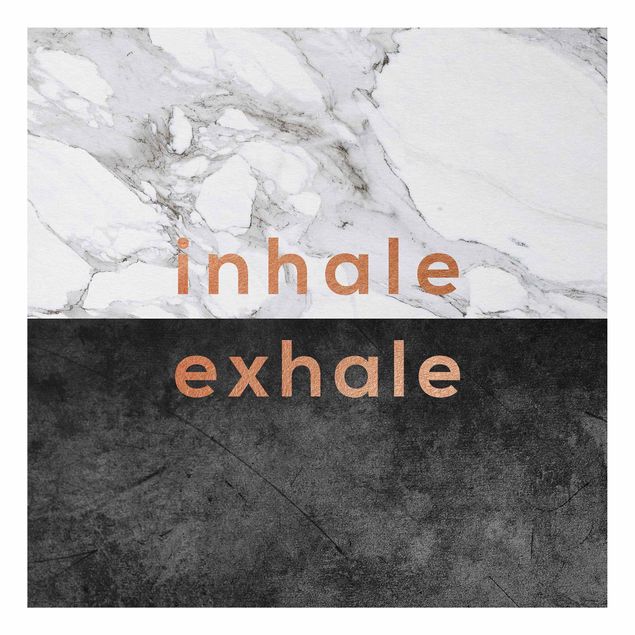 Tableau moderne Inhale Exhale Cuivre et Marbre