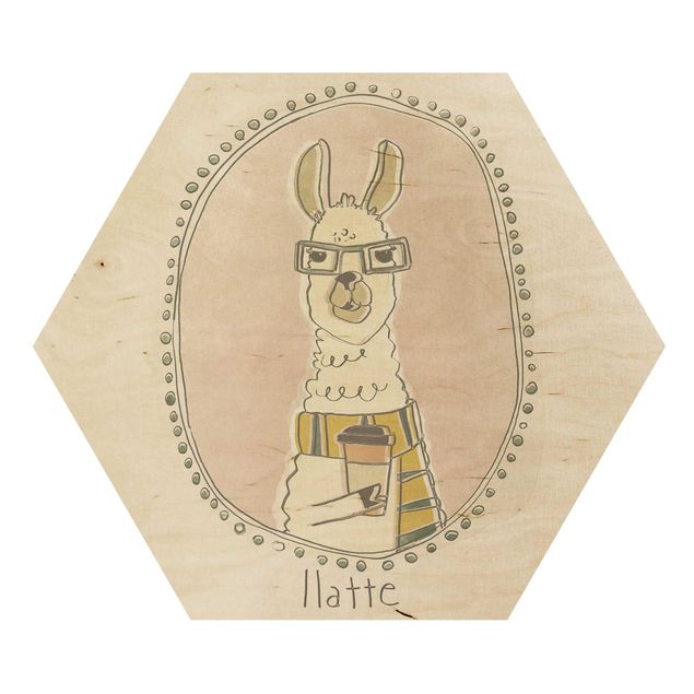 Hexagone en bois - Caffeinated Lama