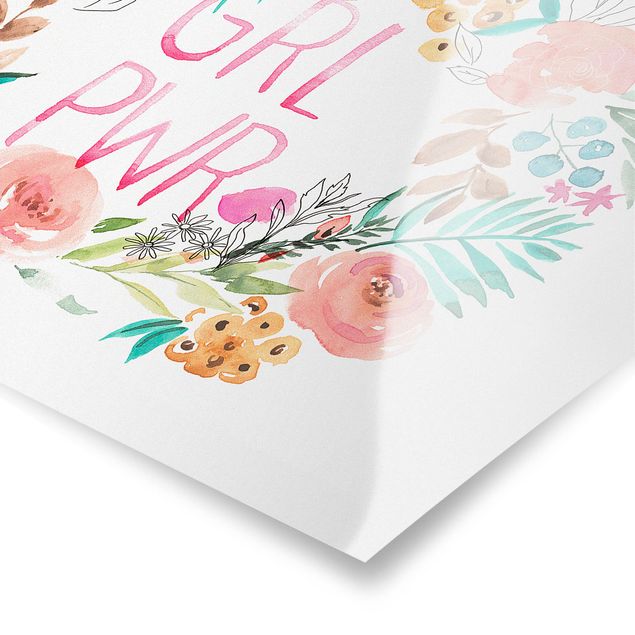 Posters muraux Pink Flowers - Girl Power