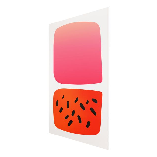 Tableau abstrait Formes abstraites - Melon et rose