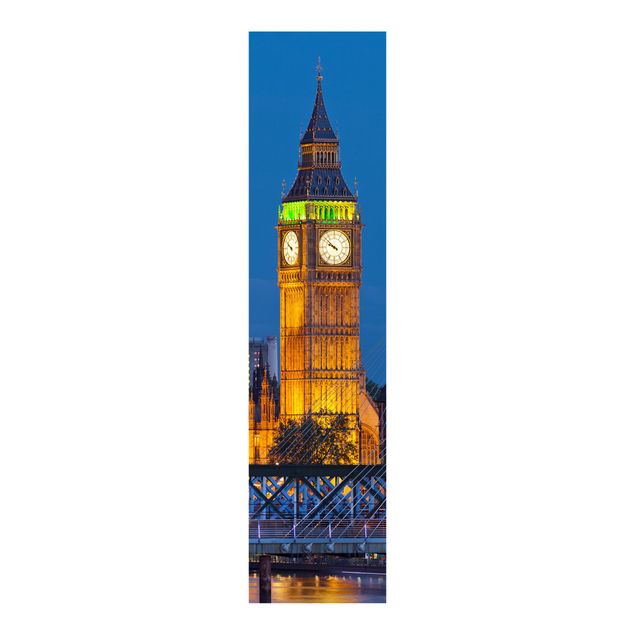 Panneaux coulissants avec architecture et skyline Big Ben et Palais de Westminster à Londres la nuit