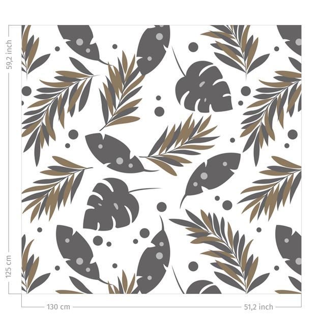 rideaux cuisine moderne Leaf Outlines With Monstera