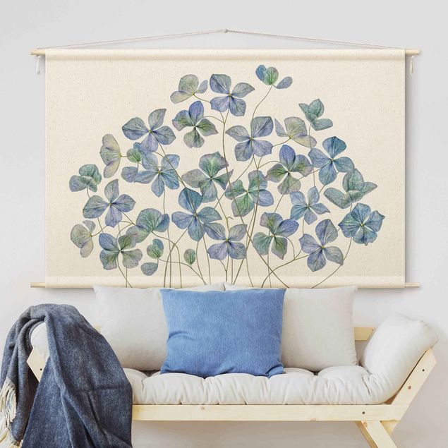 Tenture murale xxl Blue Hydrangea Flowers