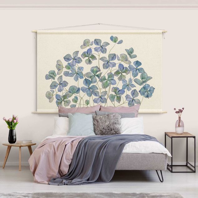 Tenture murale moderne Blue Hydrangea Flowers
