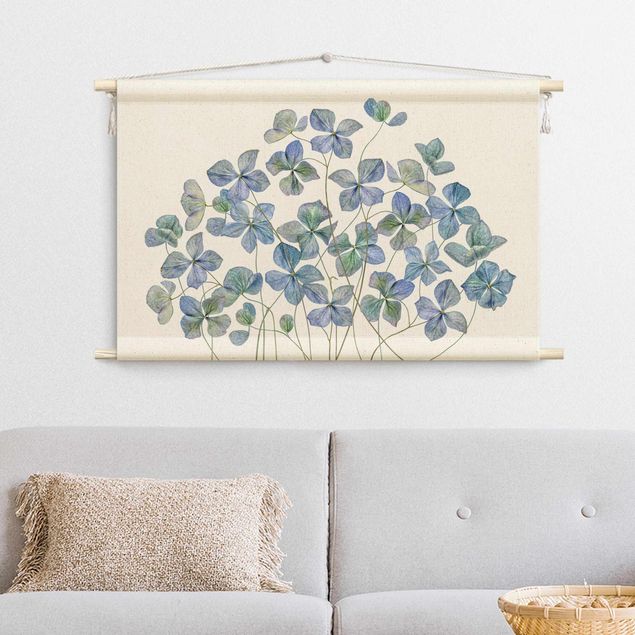 Tapis mur Blue Hydrangea Flowers
