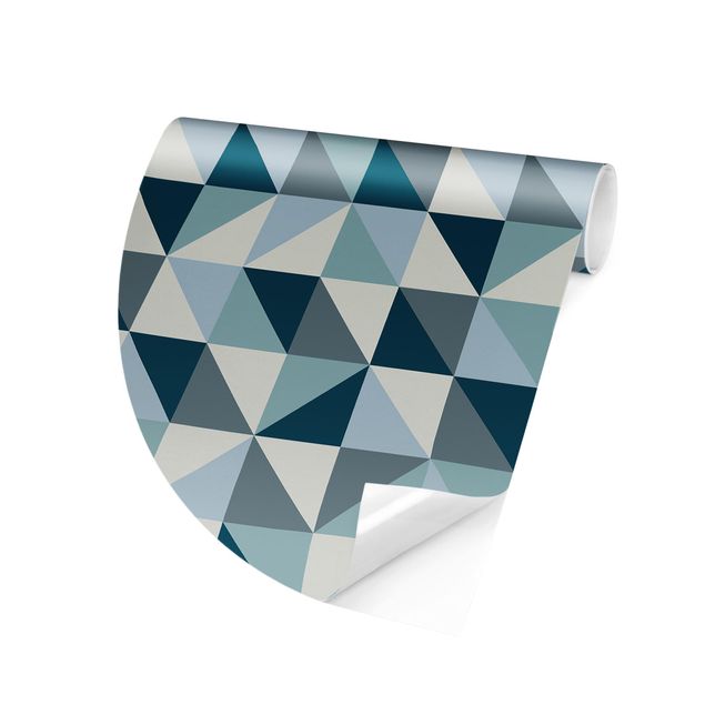 Papiers peints modernes Motif de Triangle Bleu