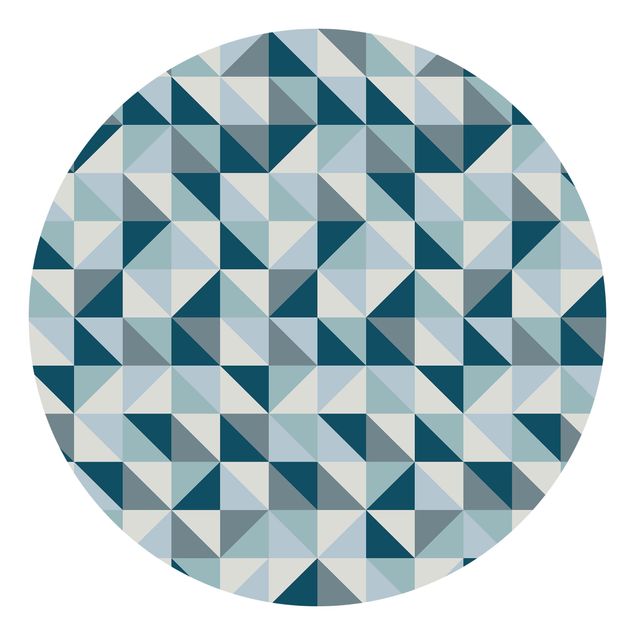 papier peint graphique Motif de Triangle Bleu