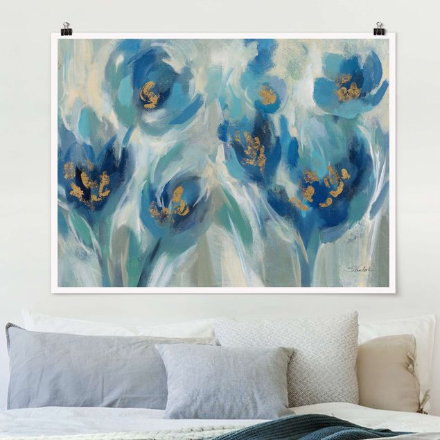 Tableaux moderne Blue fairy tale with flowers