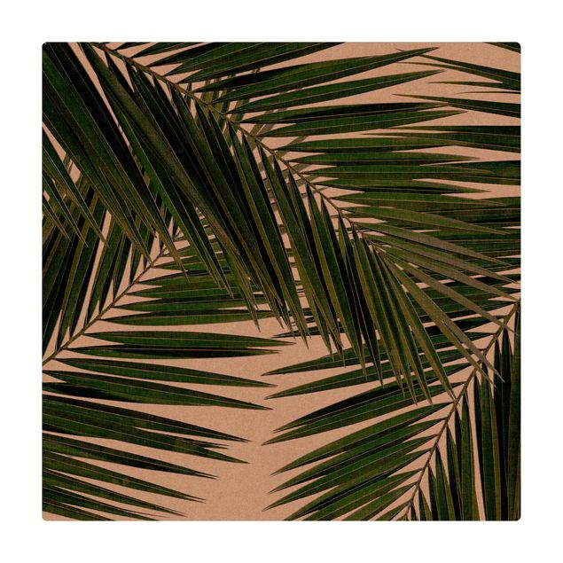 tapis grande taille Vue à travers des feuilles de palmier vertes