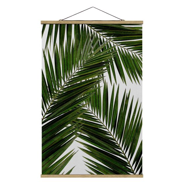 tableaux floraux Vue à travers des feuilles de palmier vertes