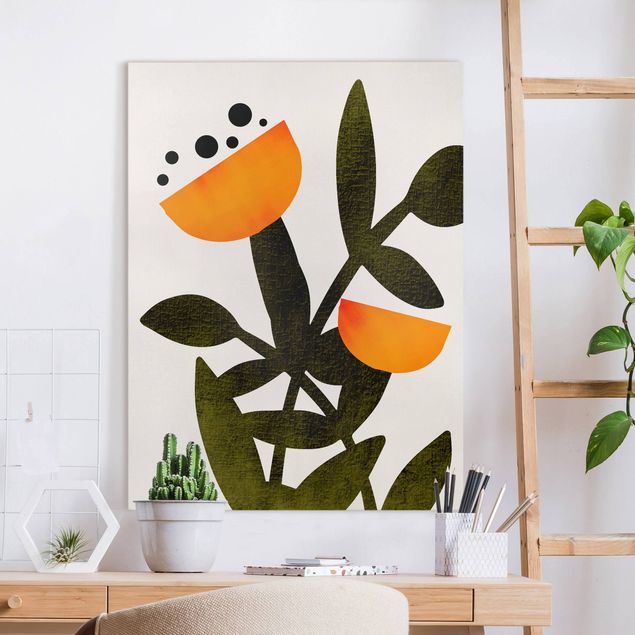 Tableaux moderne Fleurs en orange