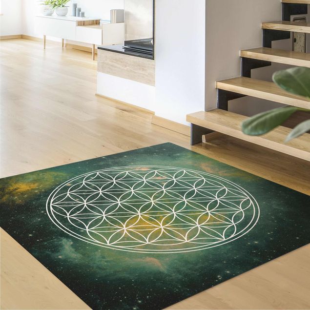 tapis zen Fleur de vie à la lumière des étoiles