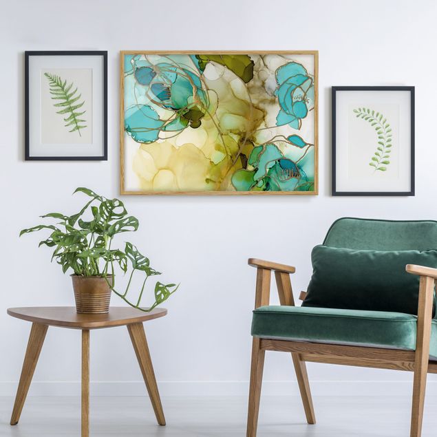 Tableaux abstraits Facettes de fleurs à l'aquarelle