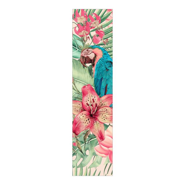 Panneaux coulissants avec fleurs Paradis floral Perroquet Tropical