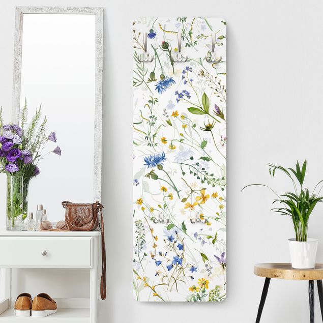 Porte-manteaux muraux avec dessins Flower Meadow In Watercolour