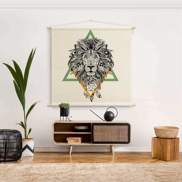 Tableaux lions Boho Lion With Dreamcatcher