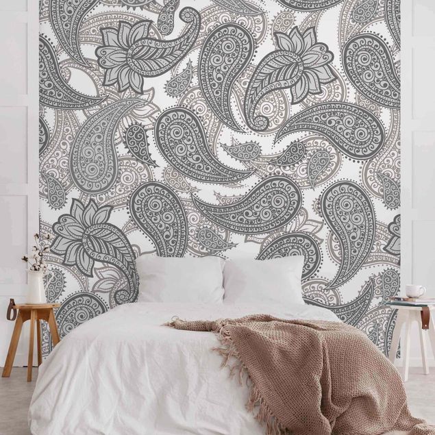 Papiers peints modernes Boho Mandala Pattern In Grey