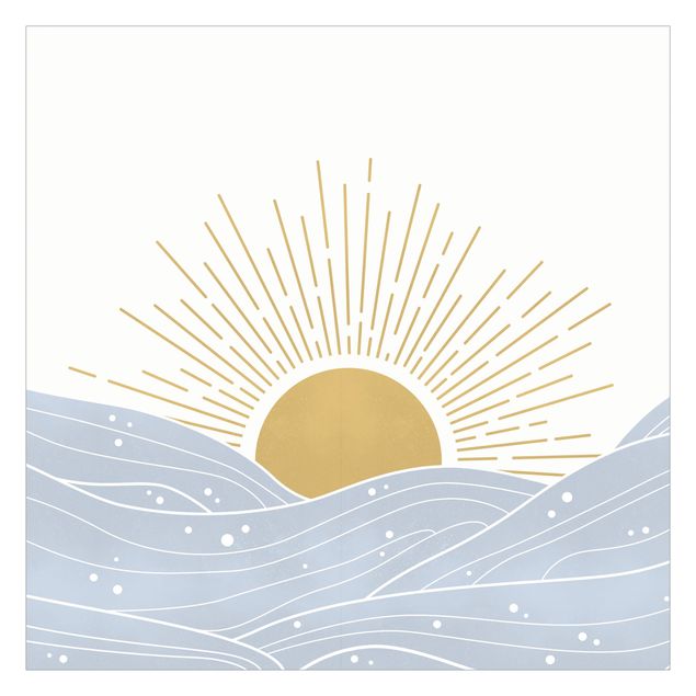 Papier peint - Coucher de soleil boho au bord de la mer
