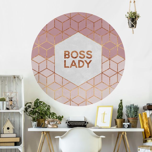 Papier peint motif geometrique Boss Lady Hexagones en Rose