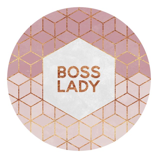 Tapisserie motif Boss Lady Hexagones en Rose
