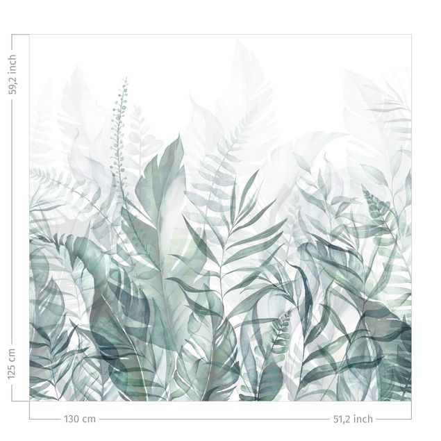 rideaux modernes Botany - Tropical Leaves Green