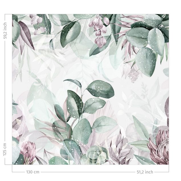 rideaux modernes Botany In Pastel Green & Pink