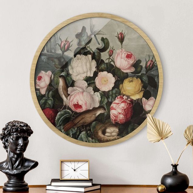 Déco mur cuisine Illustration botanique vintage Rose
