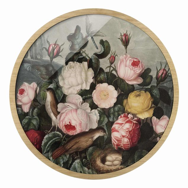 Tableau floral mural Illustration botanique vintage Rose