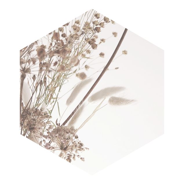 Papier peint panoramique Bouquet d'herbes et de fleurs ornementales