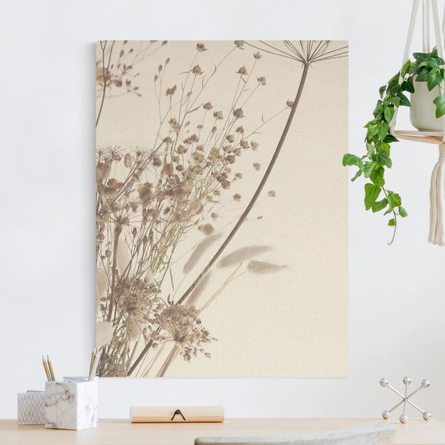Tableaux sur toile avec herbes Bouquet d'herbes et de fleurs ornementales