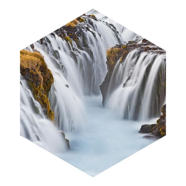 Papier peint panoramique paysage Chute d'eau de Brúarfoss en Islande