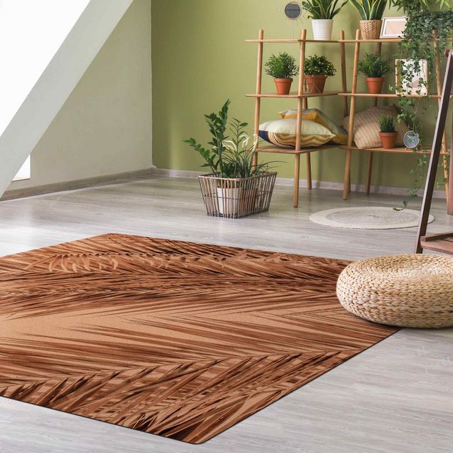 tapis feuille Feuilles de palmier couleur bronze