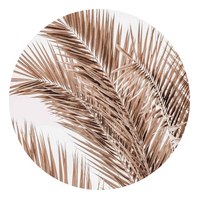 tapisserie panoramique Feuilles de palmier couleur bronze