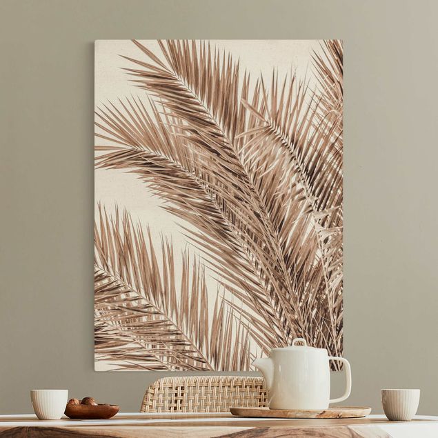 Tableaux paysage Feuilles de palmier couleur bronze