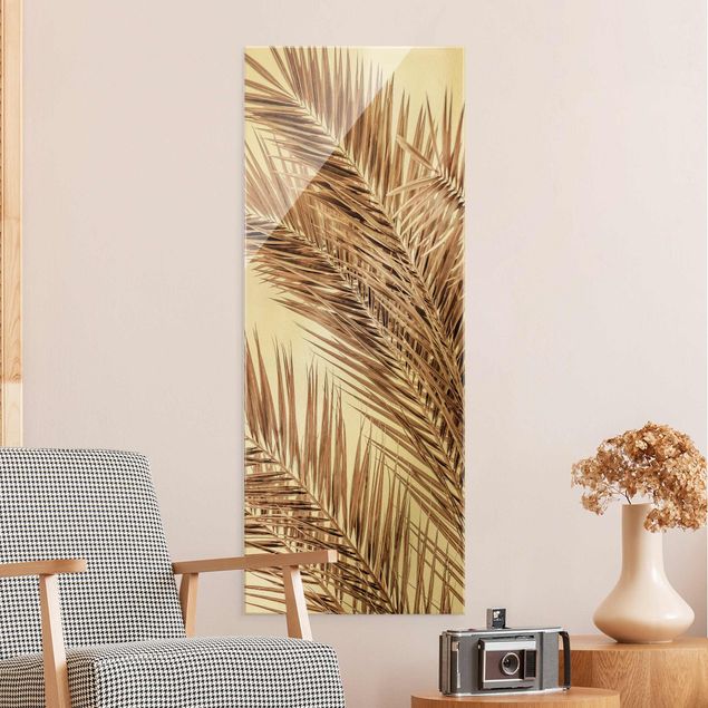Tableau paysages Feuilles de palmier couleur bronze