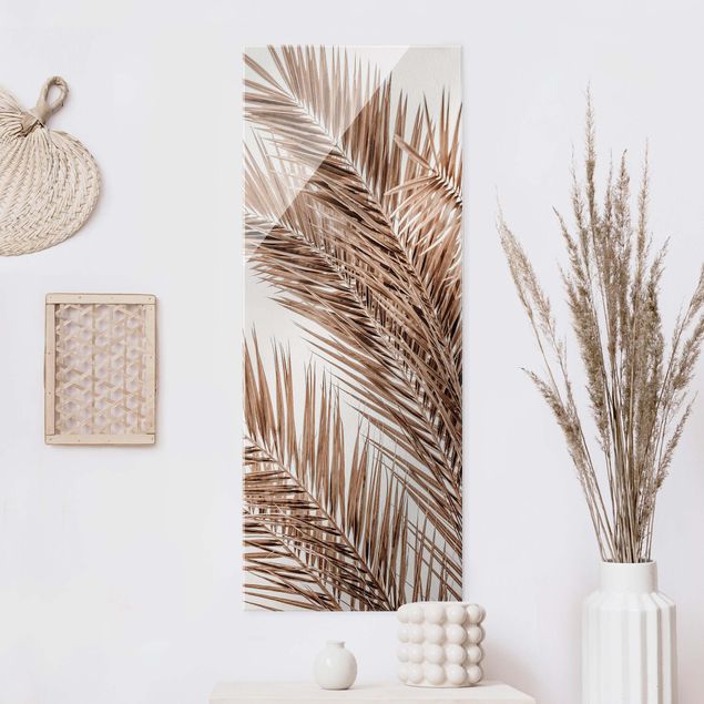 Déco mur cuisine Feuilles de palmier couleur bronze
