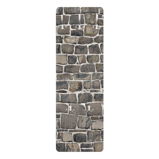 Porte-manteaux muraux marrons Papier peint en pierre de carrière Mur en pierre naturelle