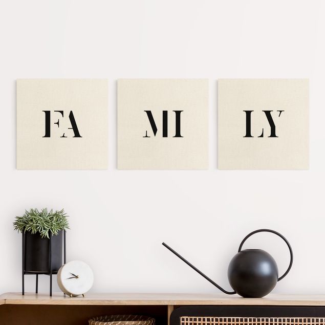 Tableaux moderne Lettres FAMILY Noir Lot I