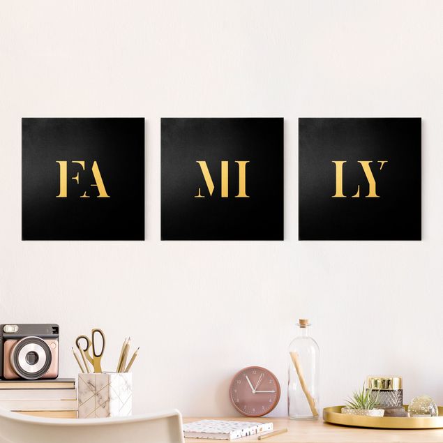 Tableaux modernes Lettres FAMILY blanc Lot I