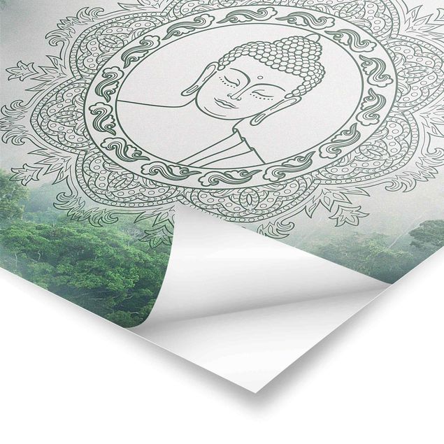 Tableaux Mandala de Bouddha dans le brouillard