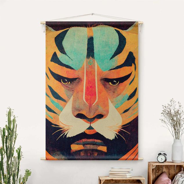 Déco mur cuisine Colourful Tiger Illustration