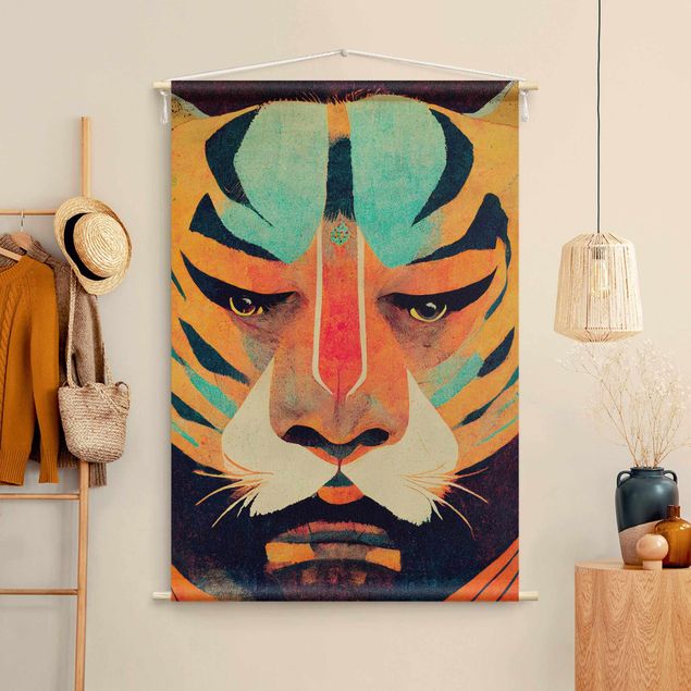 tenture moderne Colourful Tiger Illustration