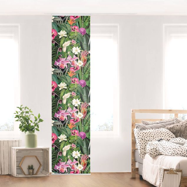 Déco murale cuisine Collage de fleurs tropicales colorées