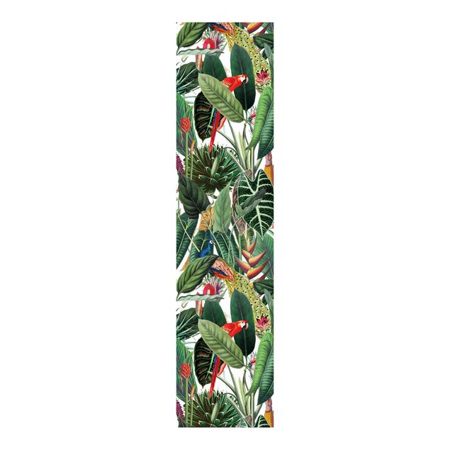 Panneaux coulissants avec fleurs Motif coloré forêt tropicale humide