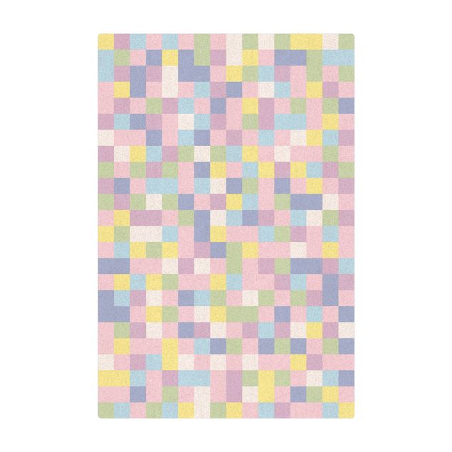 Tapis en liège - Colourful Mosaic Cotton Candy - Format portrait 2:3