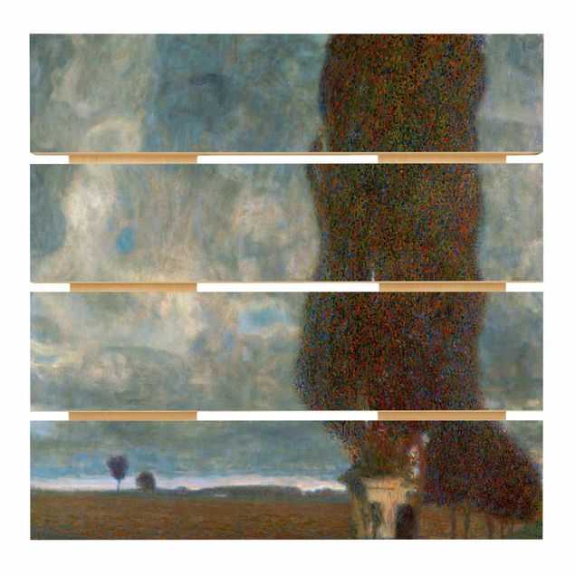 Tableaux en bois avec paysage Gustav Klimt - Le Grand Peuplier II